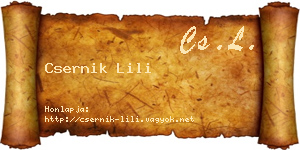 Csernik Lili névjegykártya