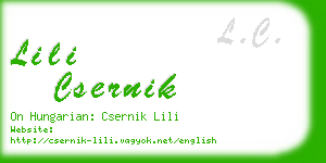 lili csernik business card